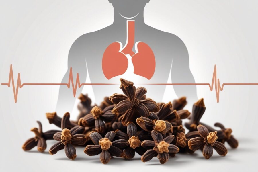 Ilustração mostrando cravos-da-índia em primeiro plano e uma silhueta humana ao fundo com um símbolo de pulsação no peito.